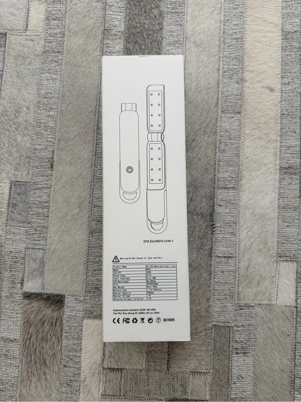 LED disinfecting sanitizer stick